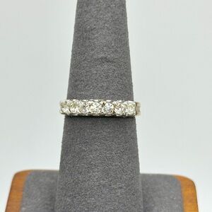 Stunning Vintage 12k Eternity or Wedding Band with Rhinestones